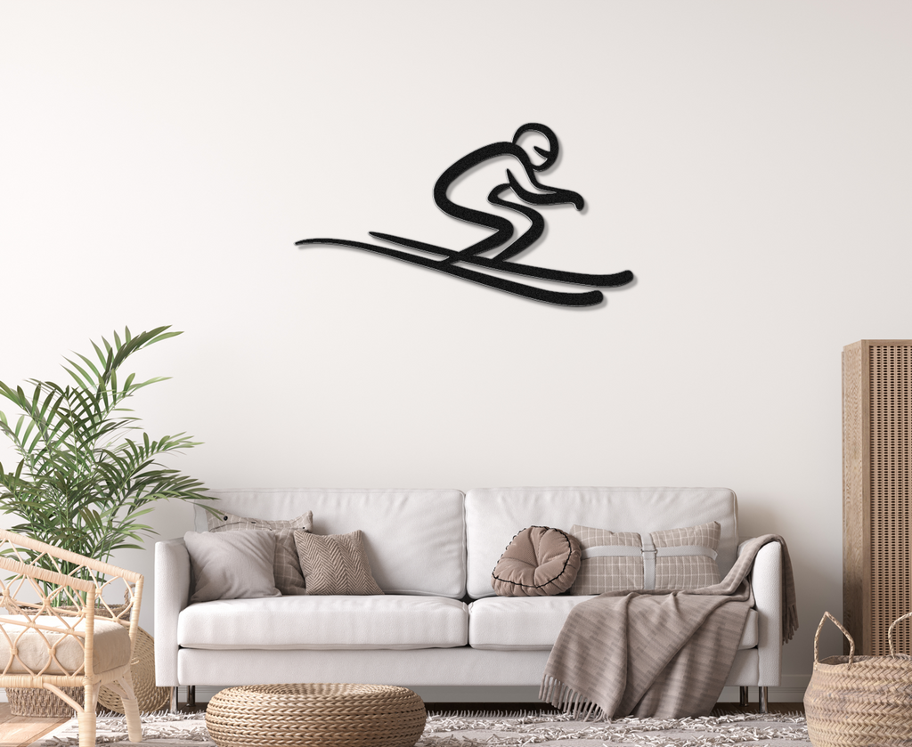 Skiing Metal Wall Art