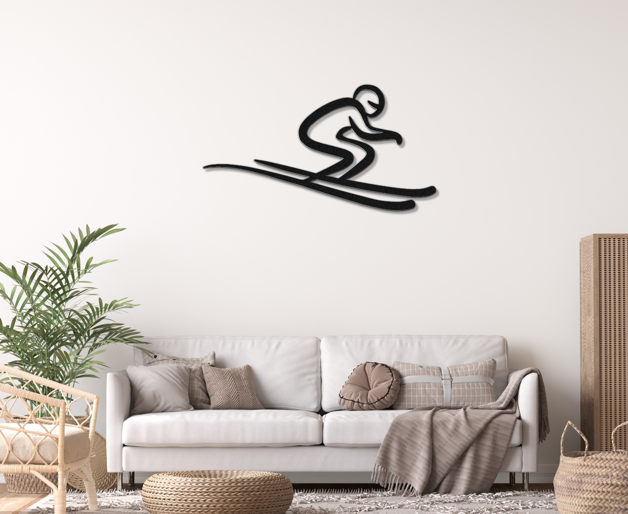 Skiing Metal Wall Art