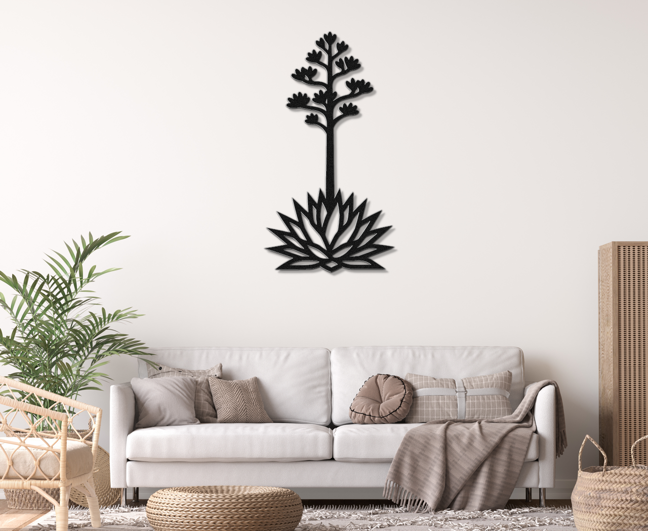 Blooming Agave Metal Wall Art
