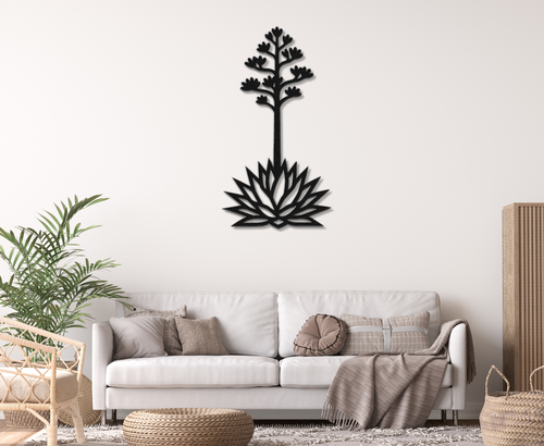 Décoration Murale en Métal Agave en Fleur