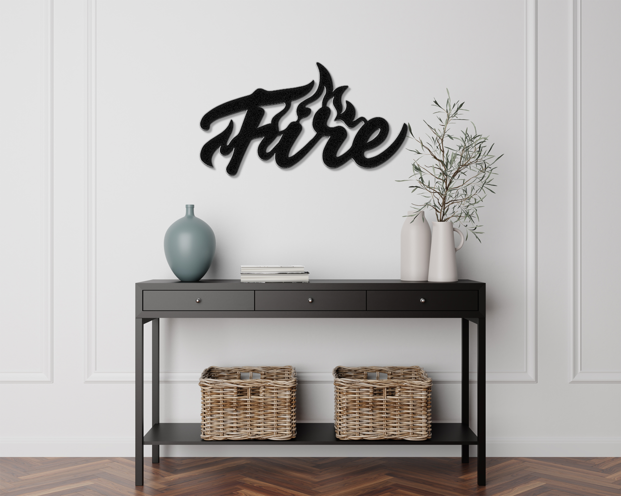 Abstract Fire Metal Wall Art