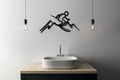 Skier and Mountain Metal Wall Art