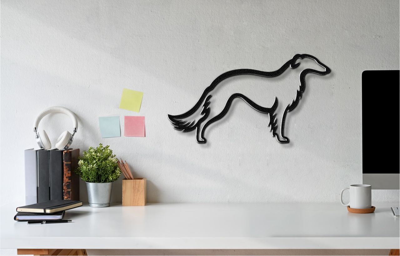 Borzoi Dog Metal Wall Art