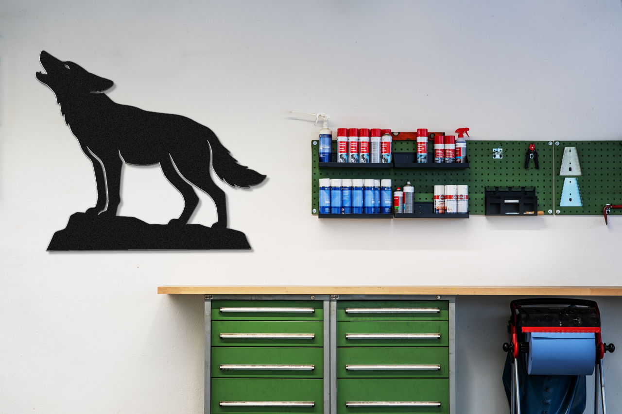 Howling Coyote Metal Wall Art