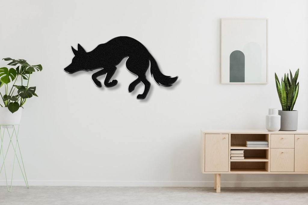 Sneaky Coyote Metal Wall Art