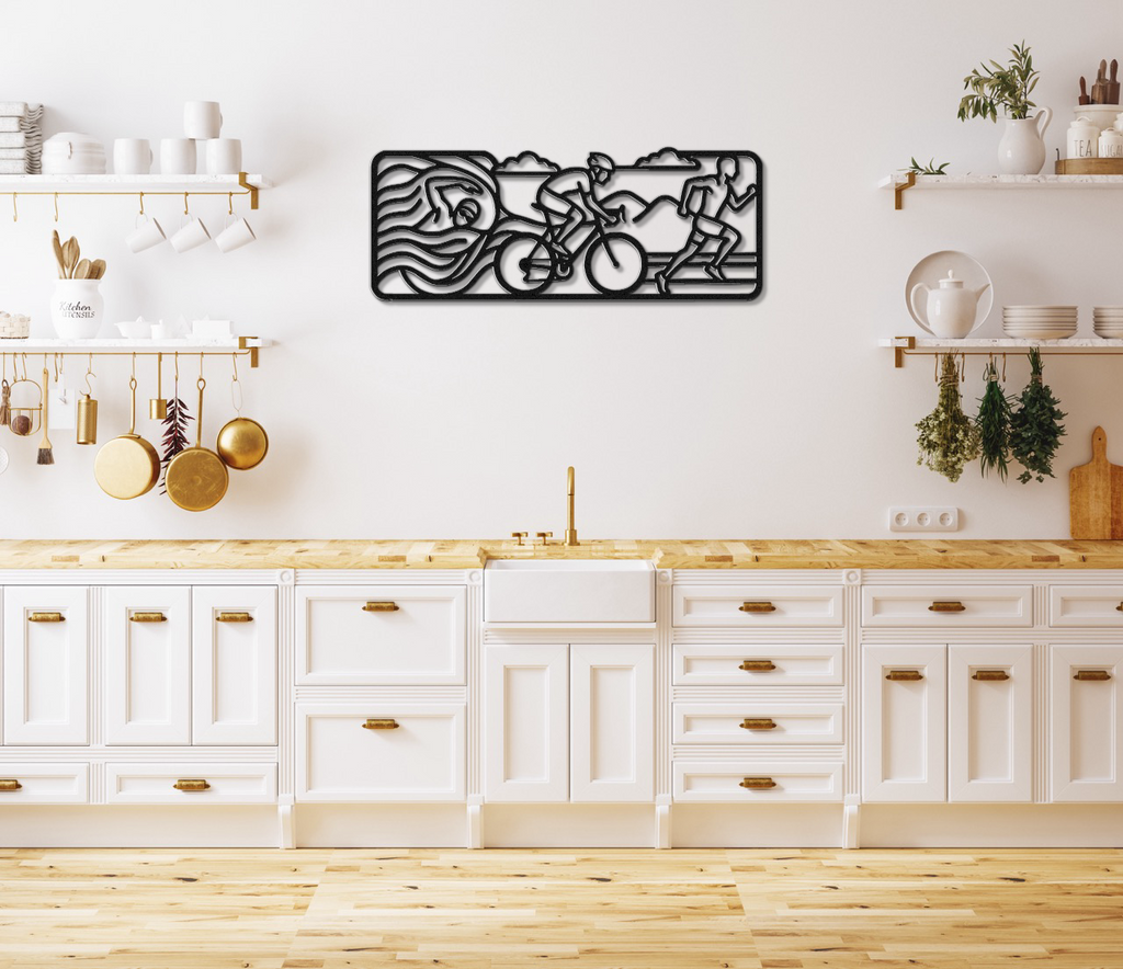 Triathlon Metal Wall Art