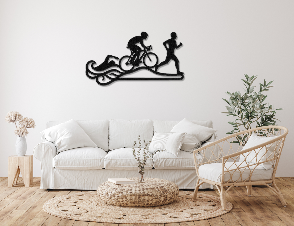 Triathlon Metal Wall Art