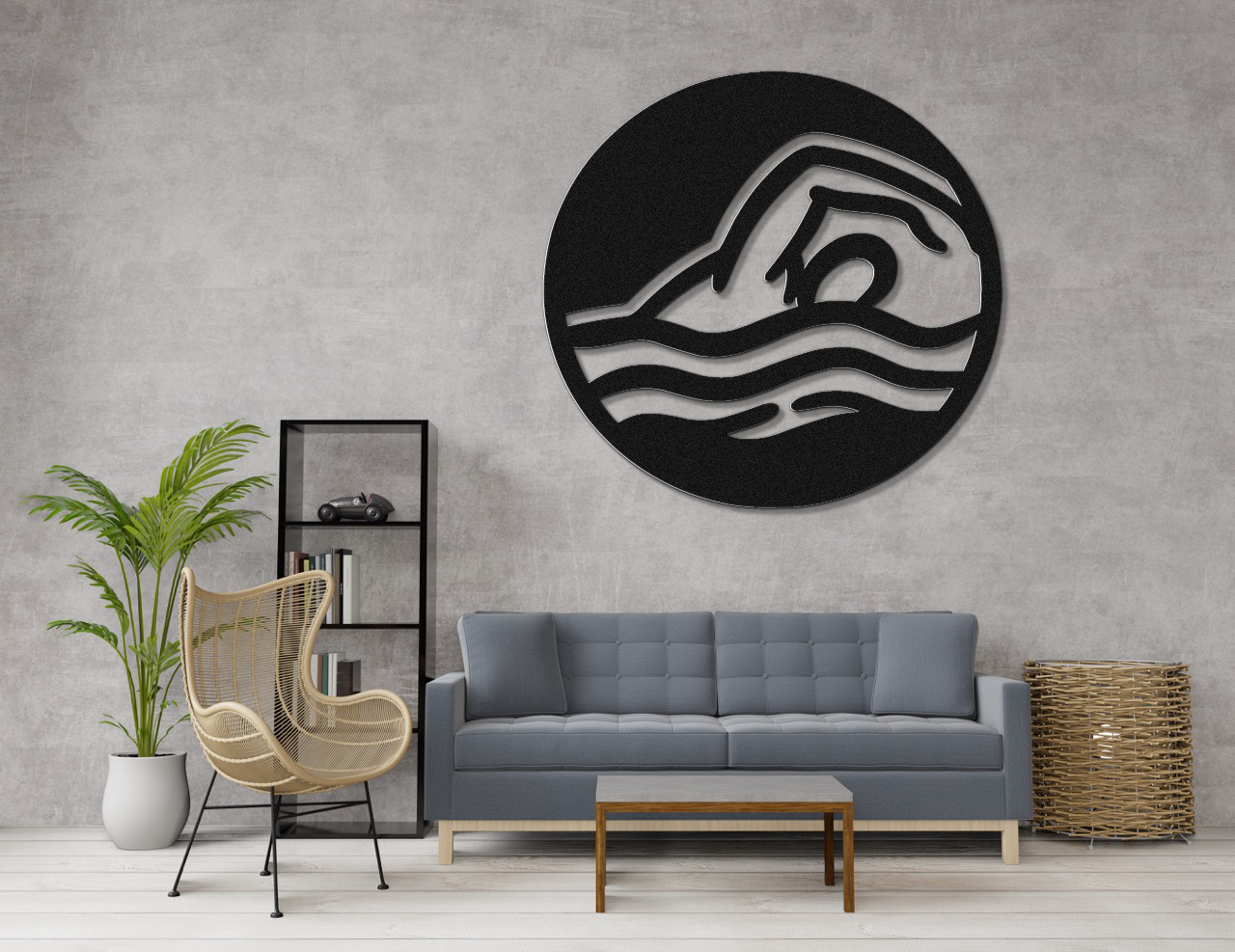 Swimmer Metal Wall Art