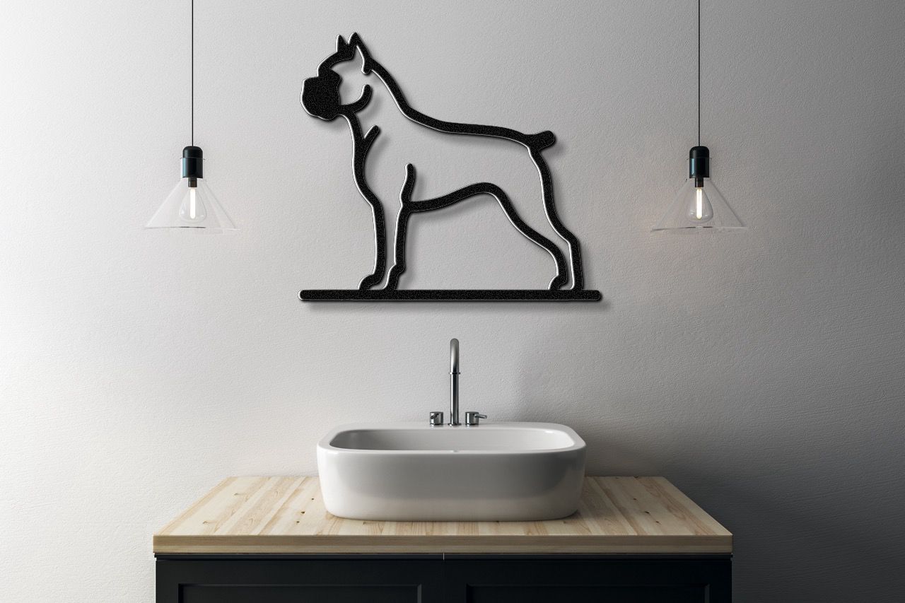 Boxer Dog Metal Wall Art