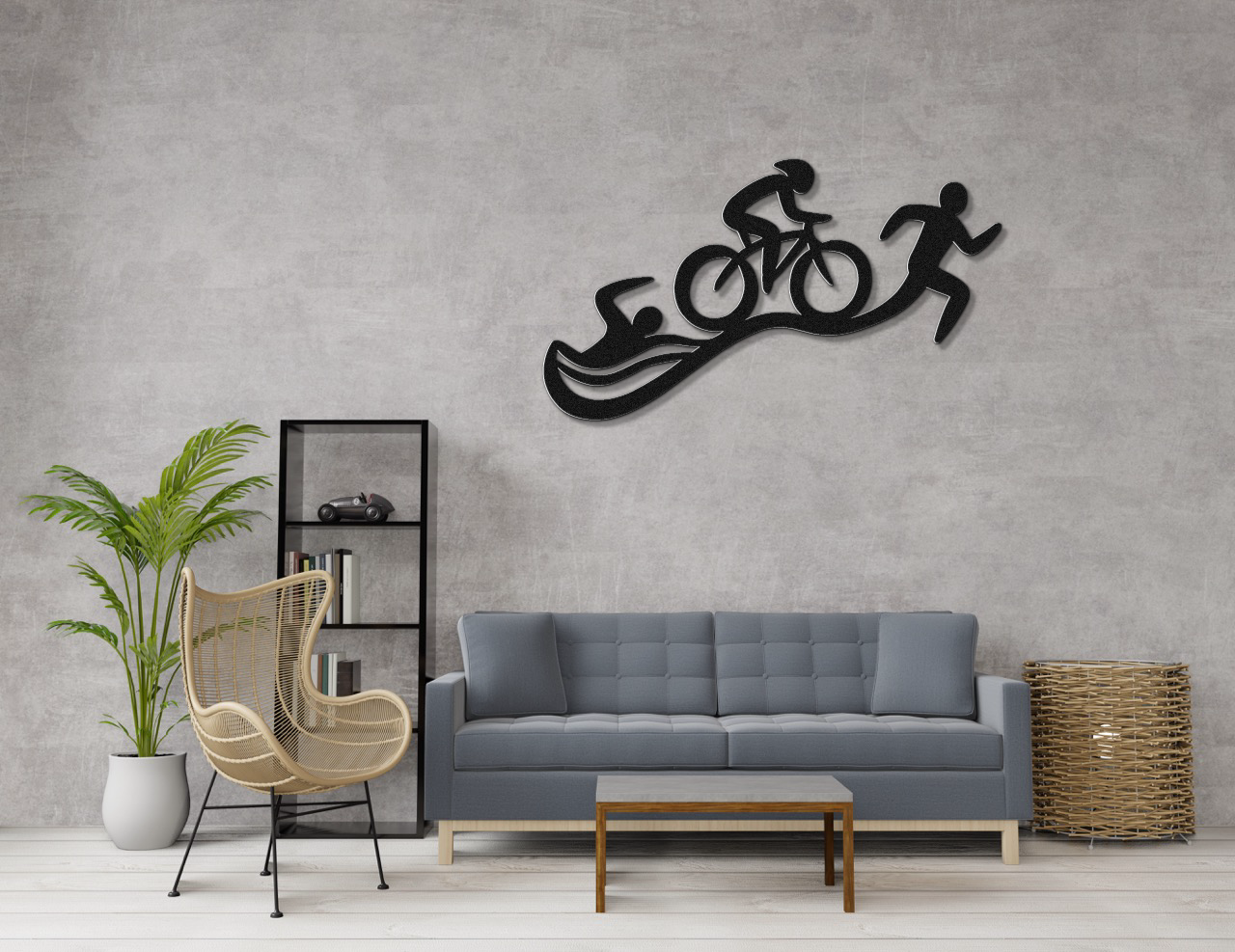 Triathlon Metal Wall Art