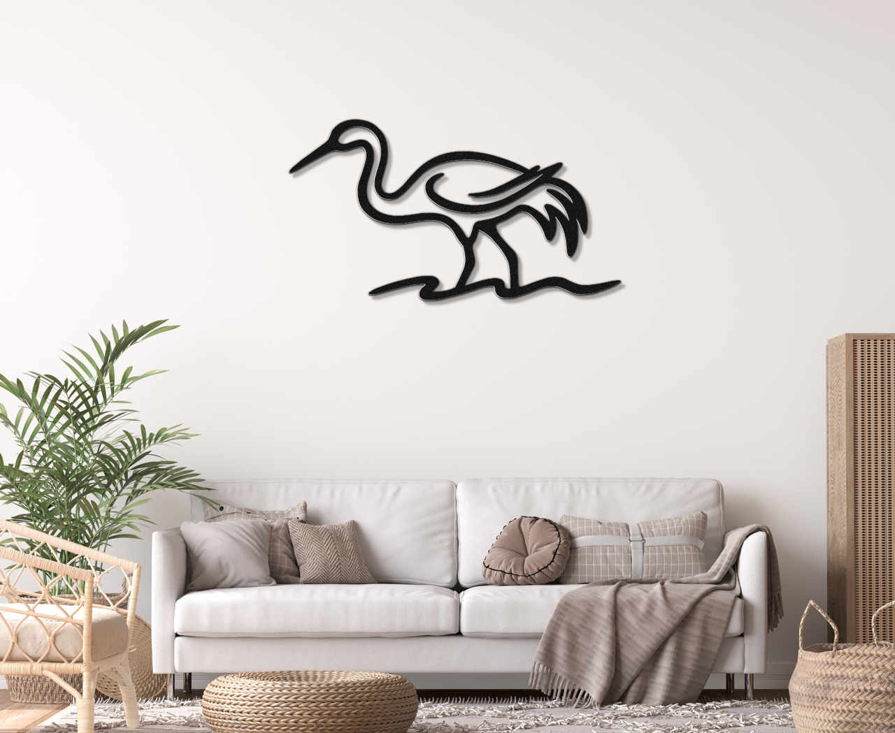 Crane Metal Wall Art