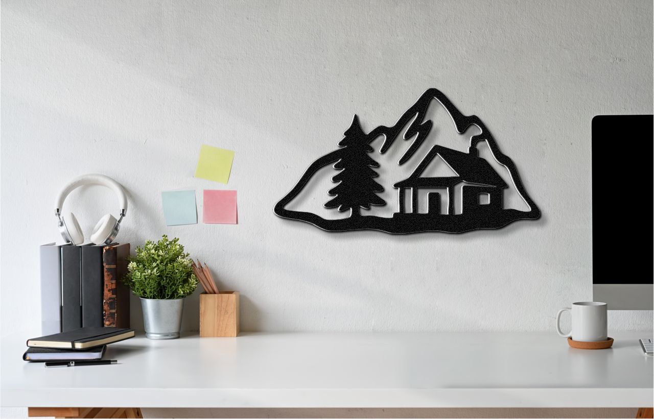 Mountain Cabin Metal Wall Art