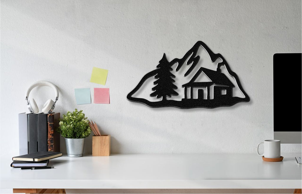 Mountain Cabin Metal Wall Art
