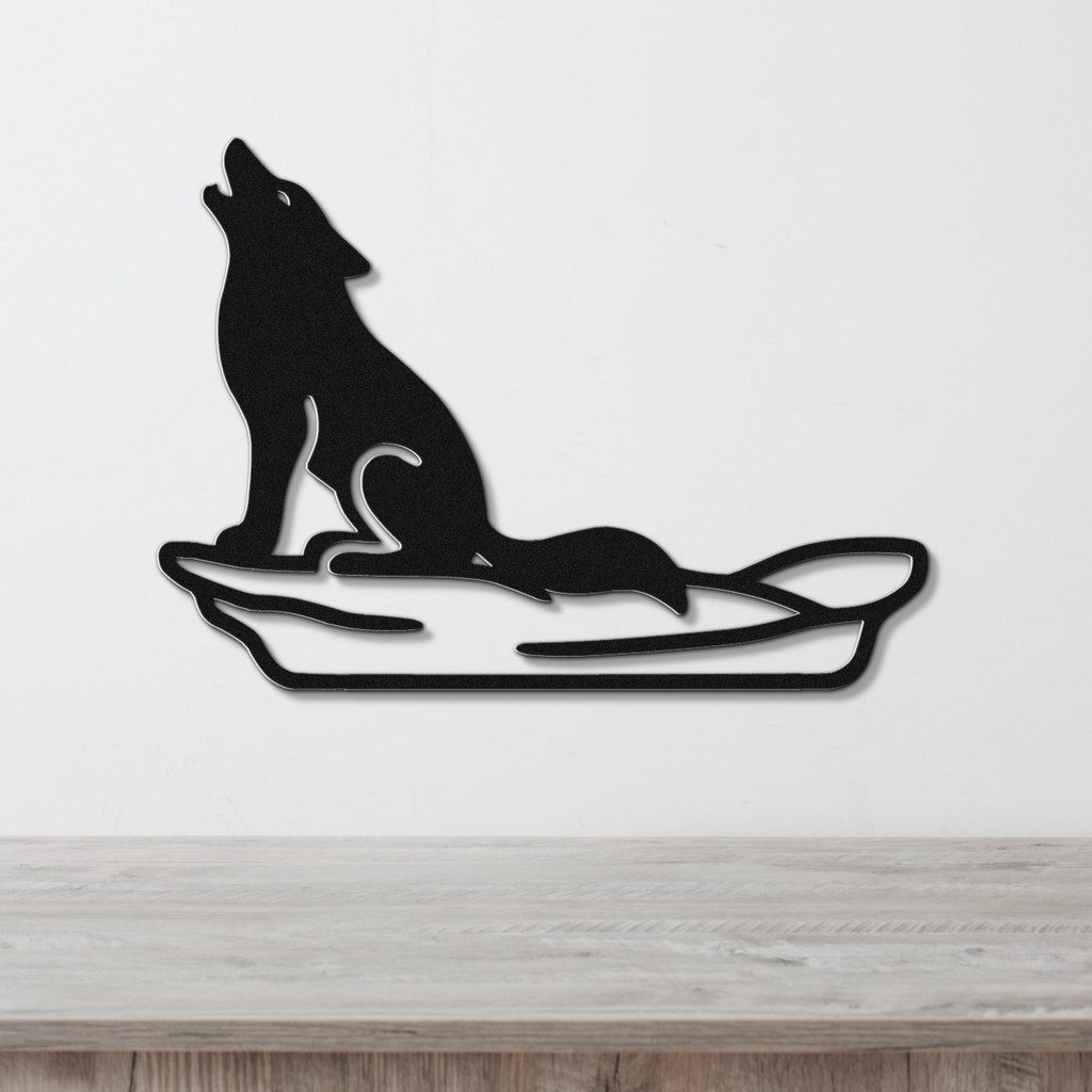 Howling Coyote Metal Wall Art