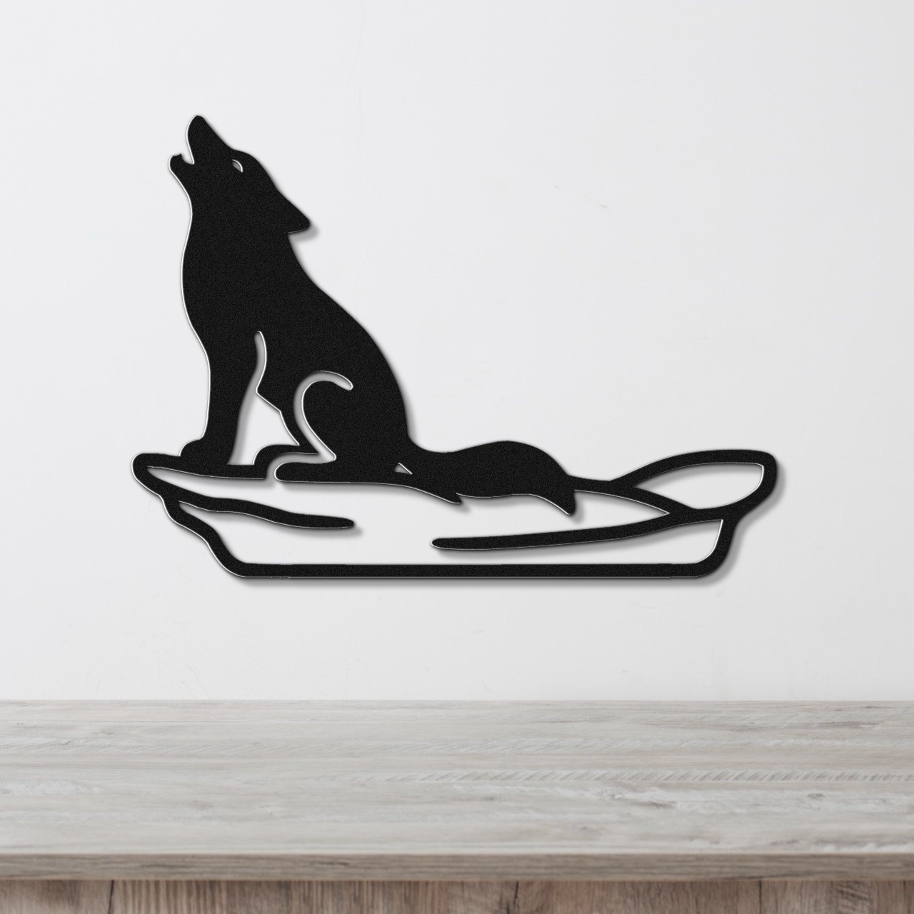 Howling Coyote Metal Wall Art