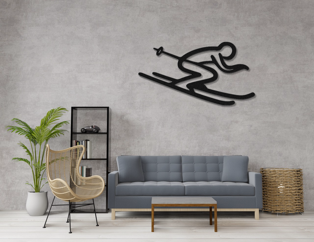 Skiing Metal Wall Art