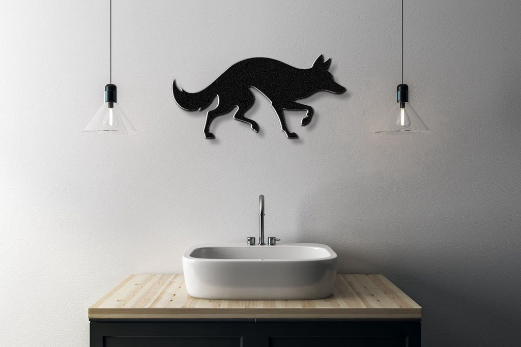 Sneaky Coyote Metal Wall Art