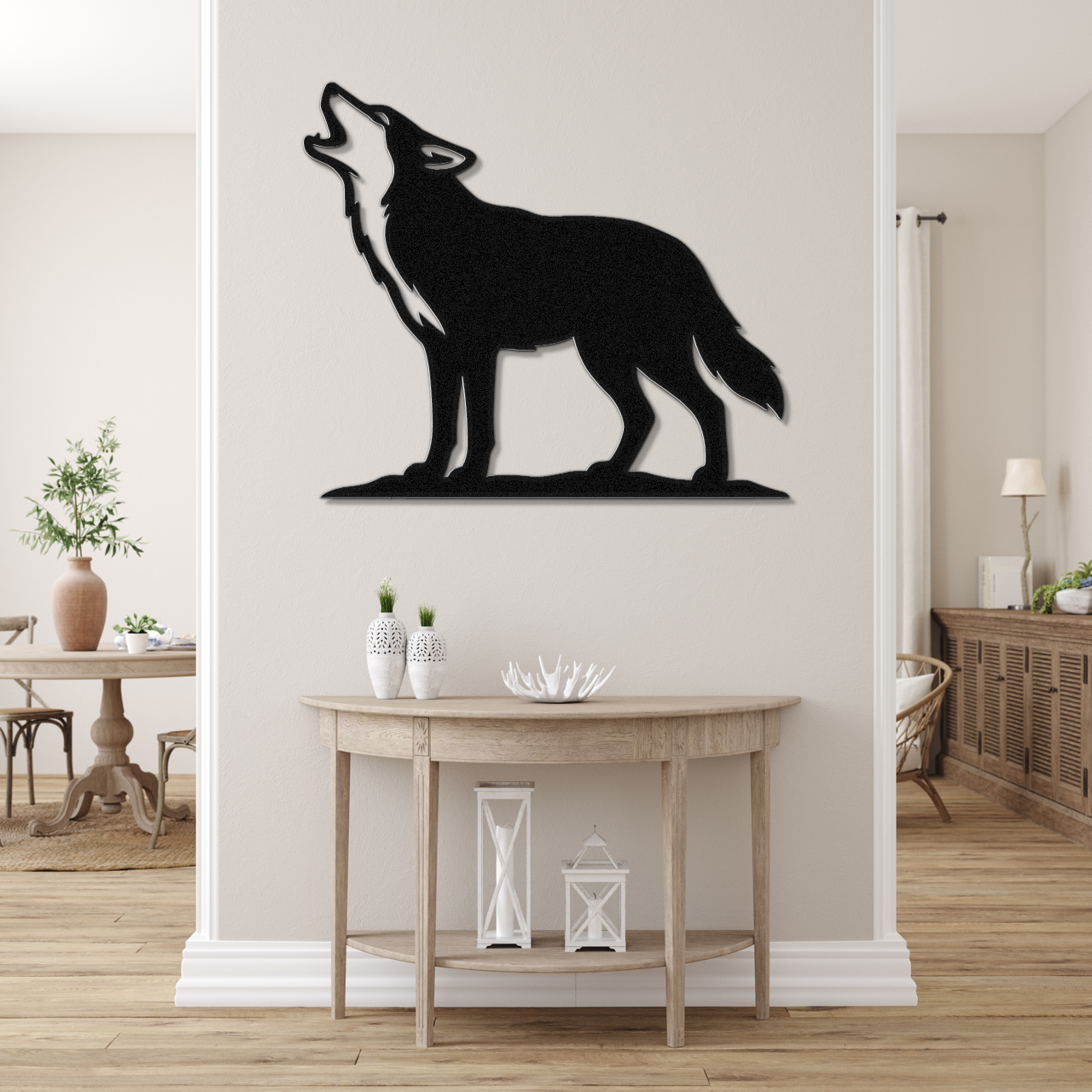 Howling Coyote Metal Wall Art