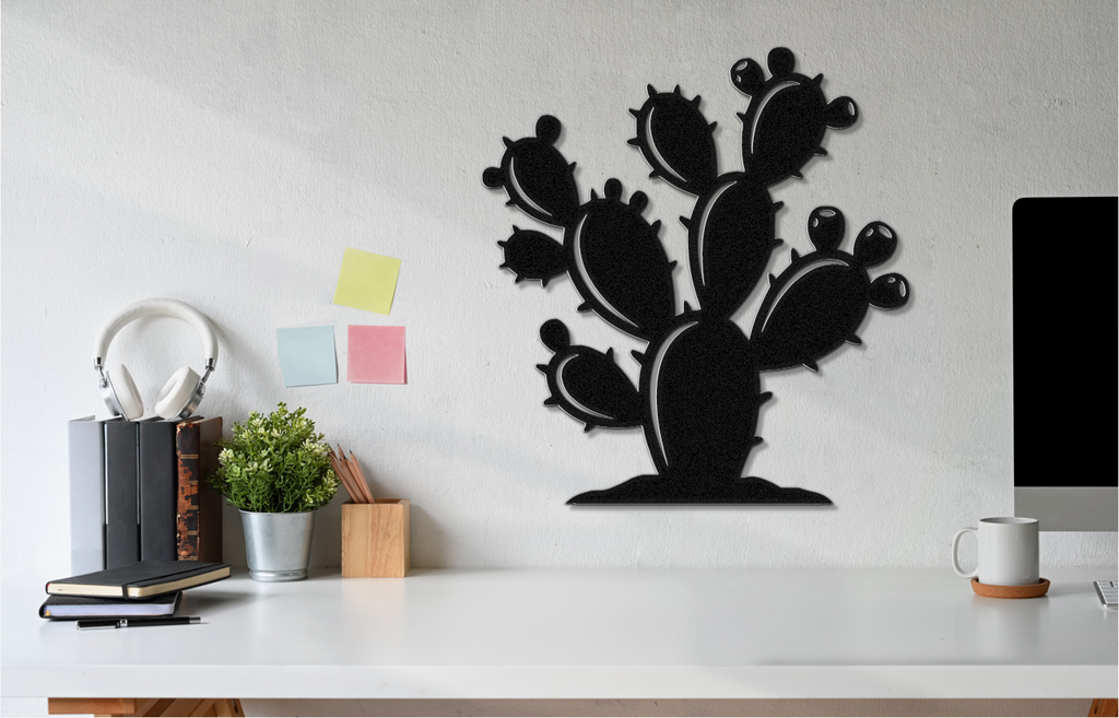 Prickly Pear Cactus Metal Wall Art