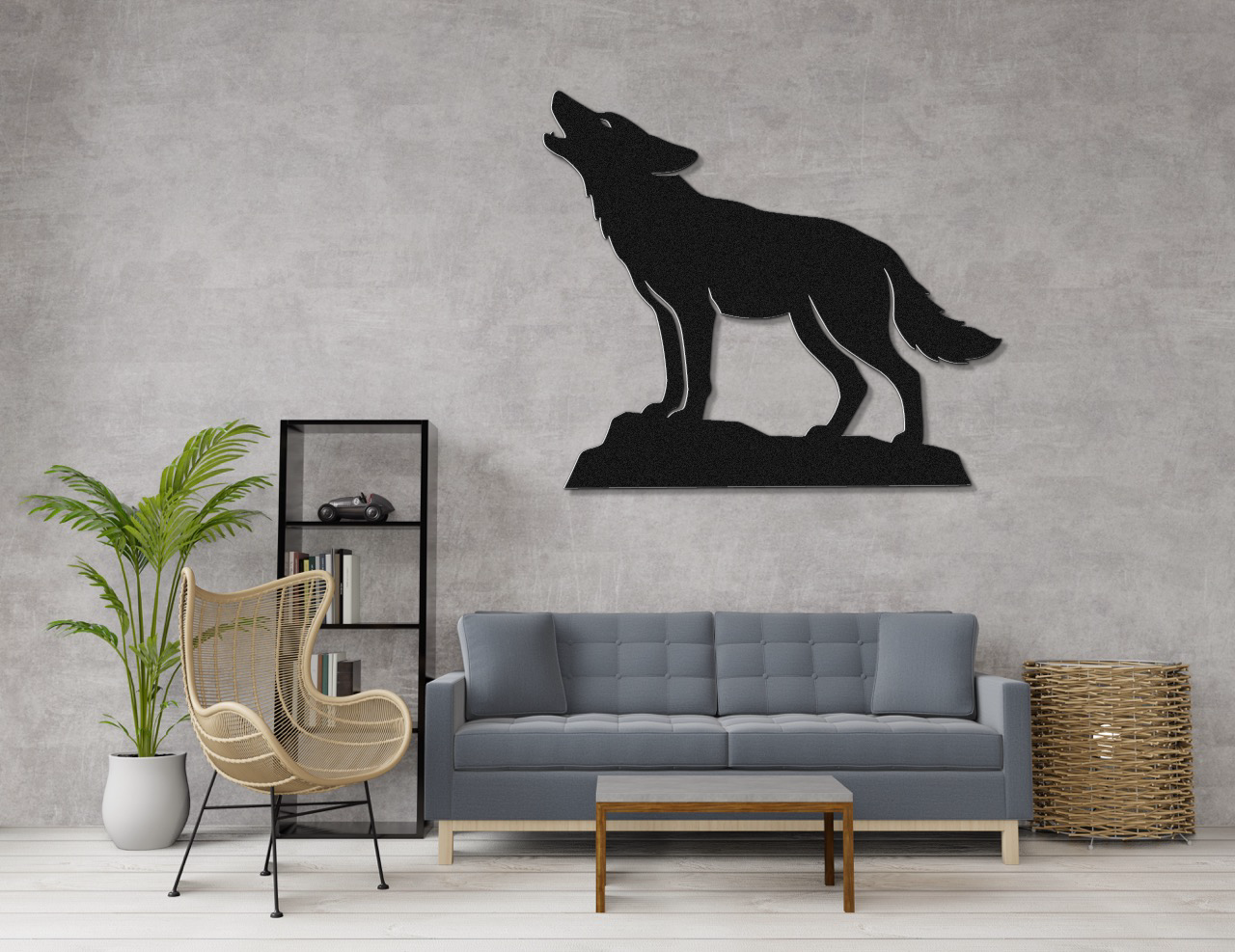 Howling Coyote Metal Wall Art