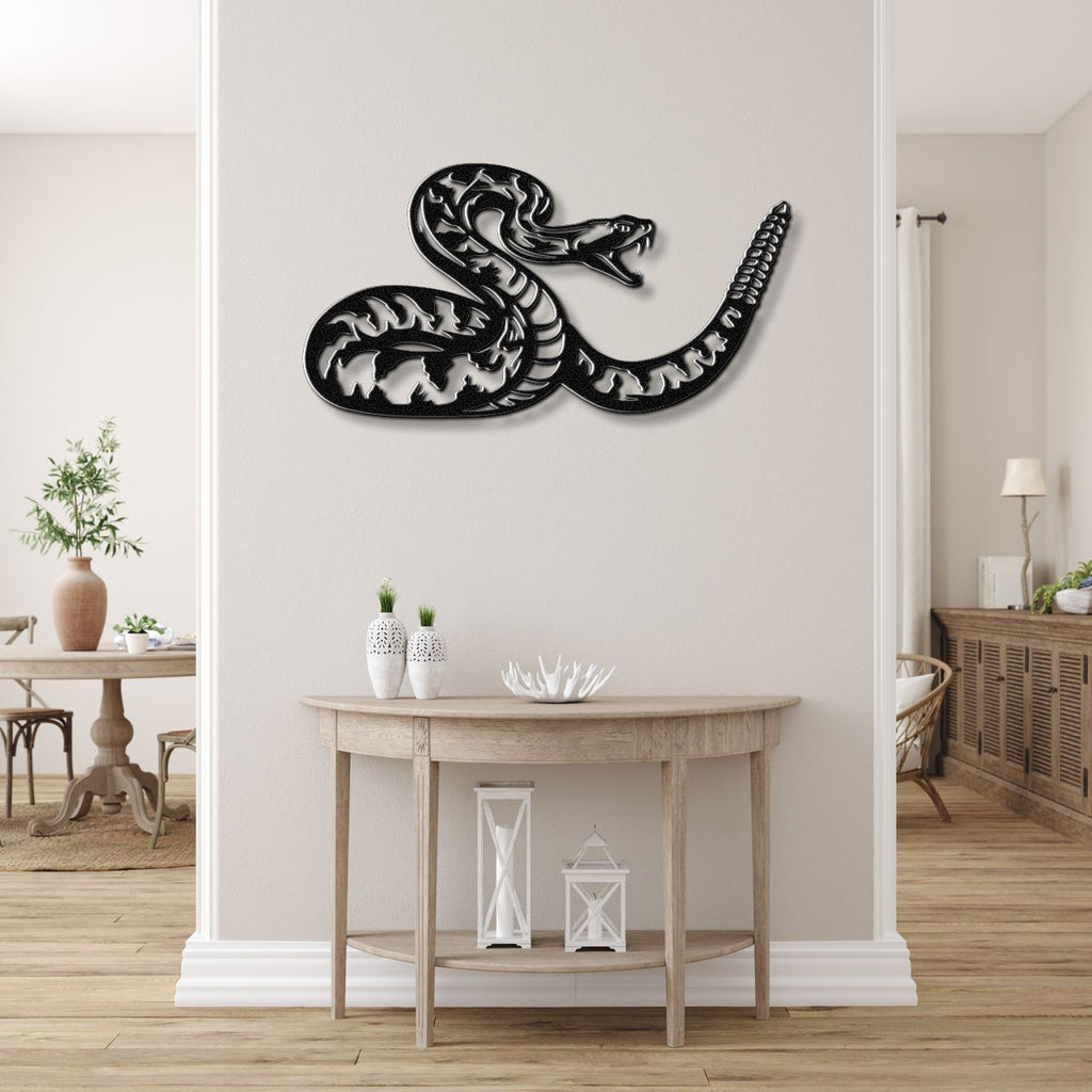 Striking Snake Metal Wall Art