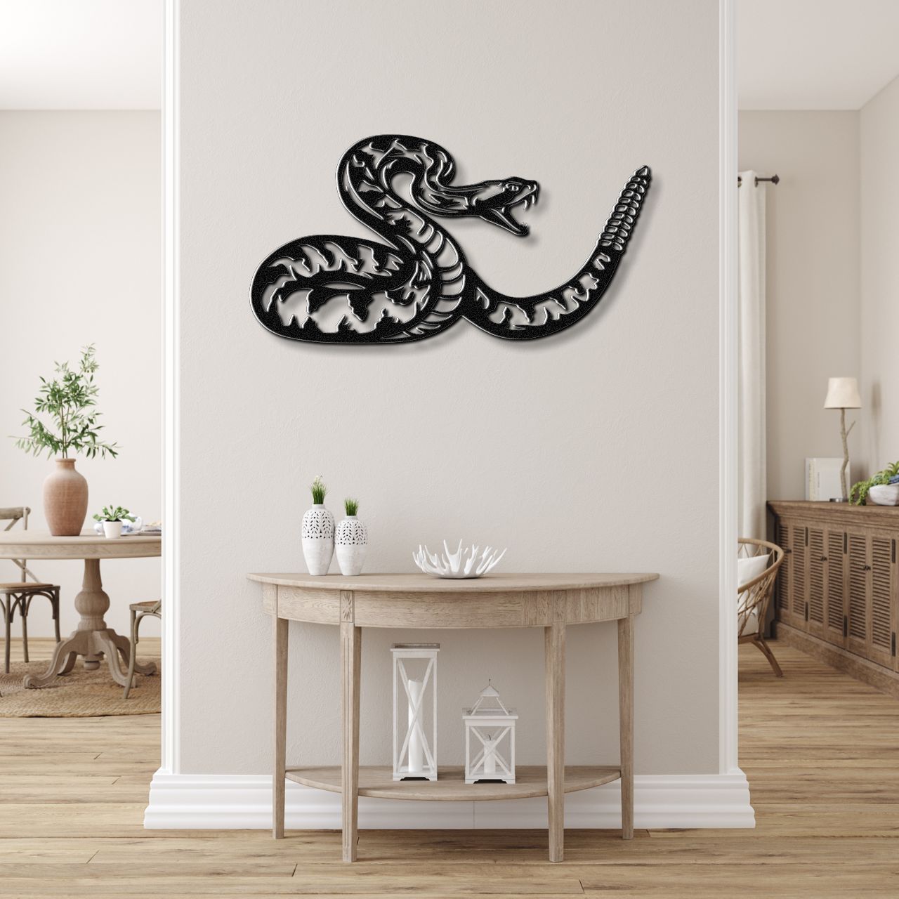 Striking Snake Metal Wall Art