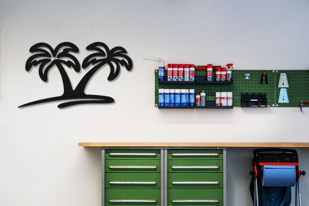 Twin Palm Tree Metal Wall Art