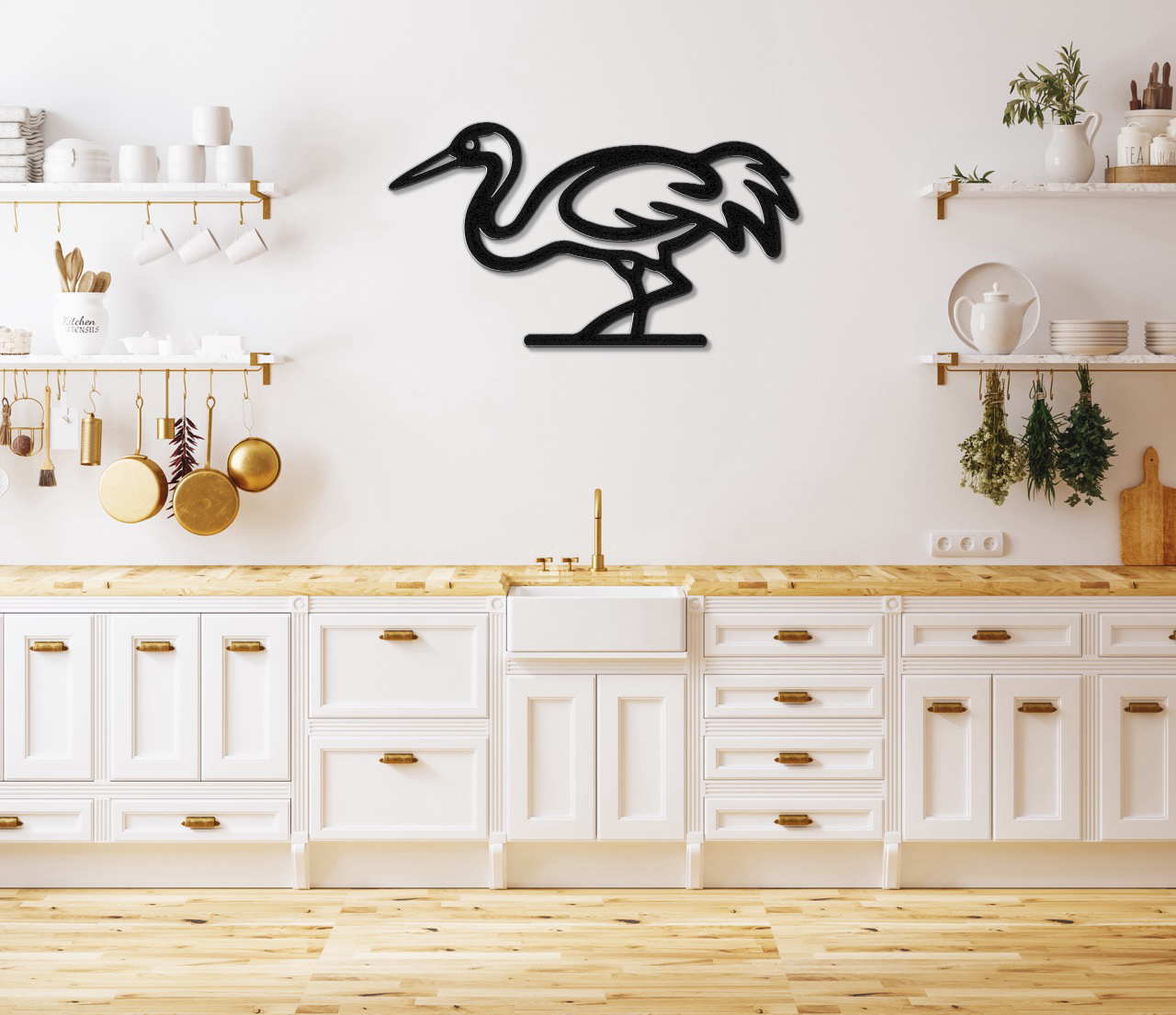 Crane Metal Wall Art