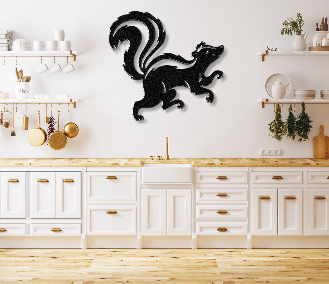 Sneaky Skunk Metal Wall Art