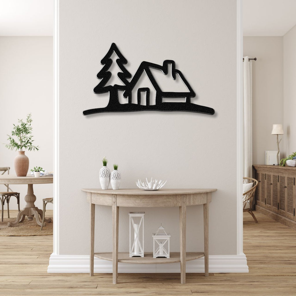 Mountain Cabin Metal Wall Art