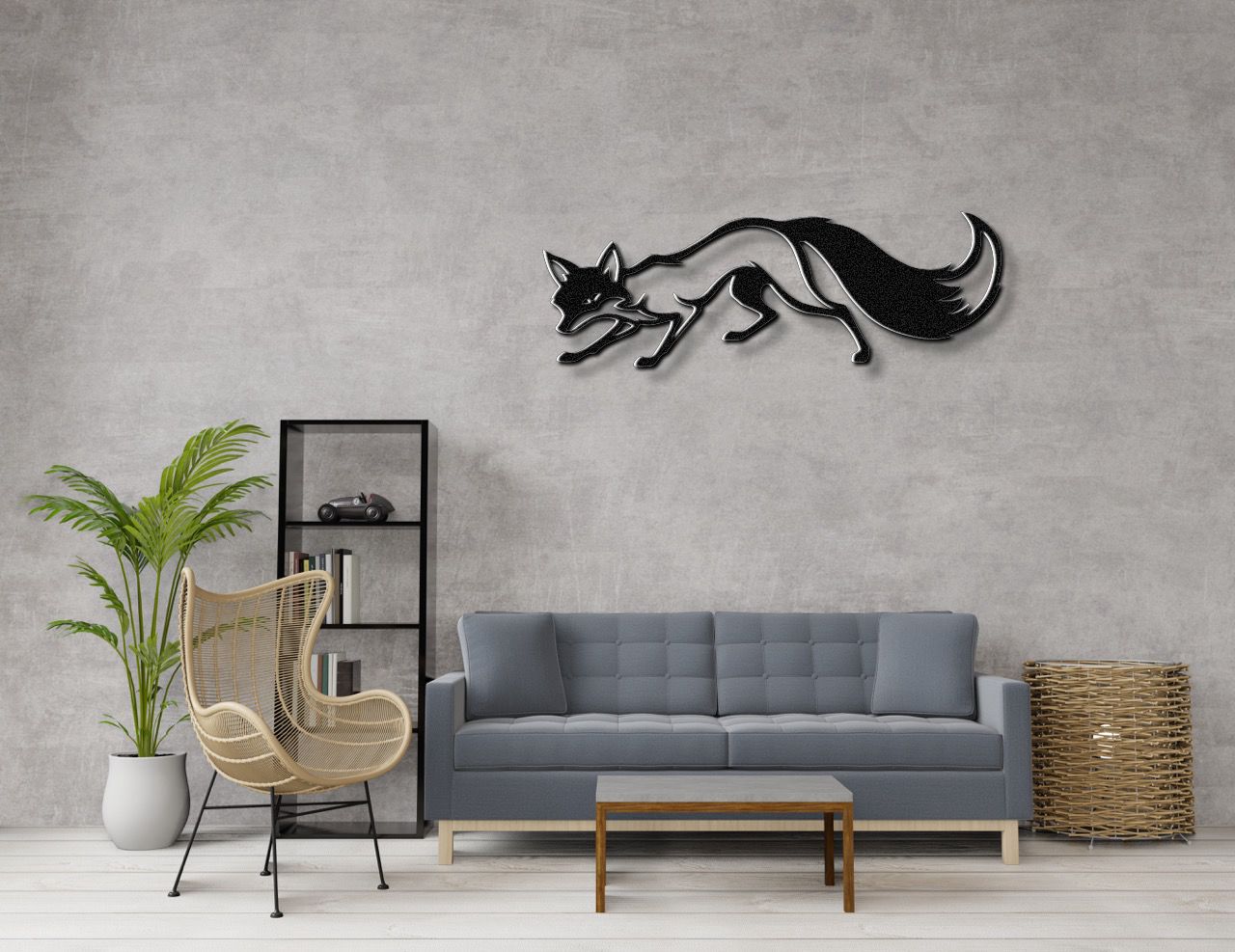 Sneaky Fox Metal Wall Art