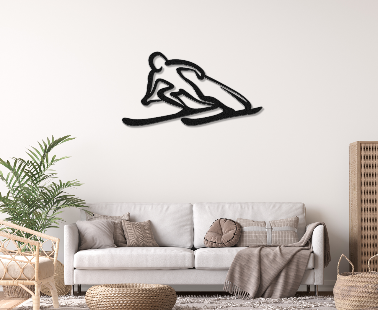 Skiing Metal Wall Art