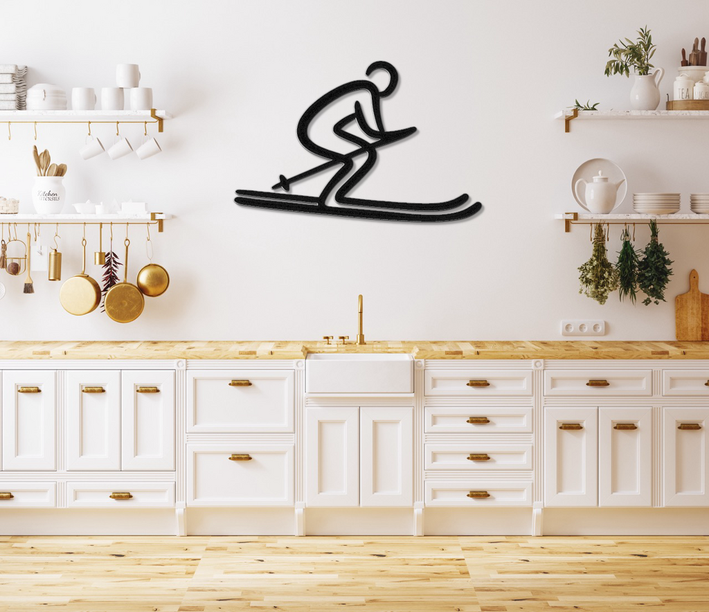 Skiing Metal Wall Art