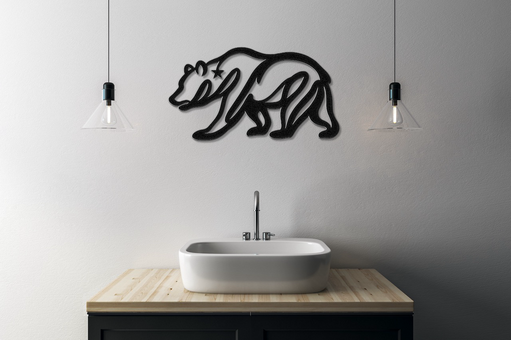 California Bear Metal Wall Art