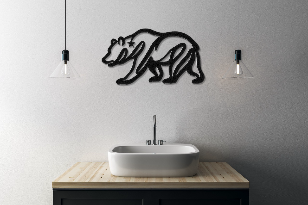 California Bear Metal Wall Art