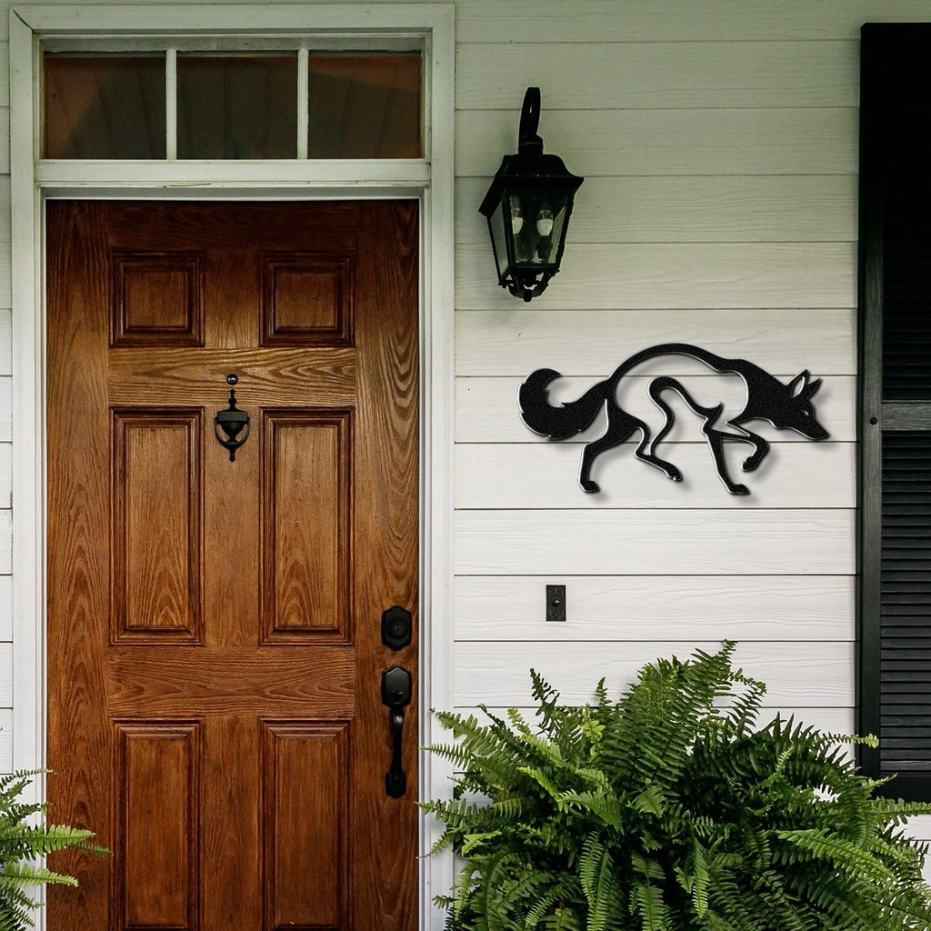 Sneaky Coyote Metal Wall Art