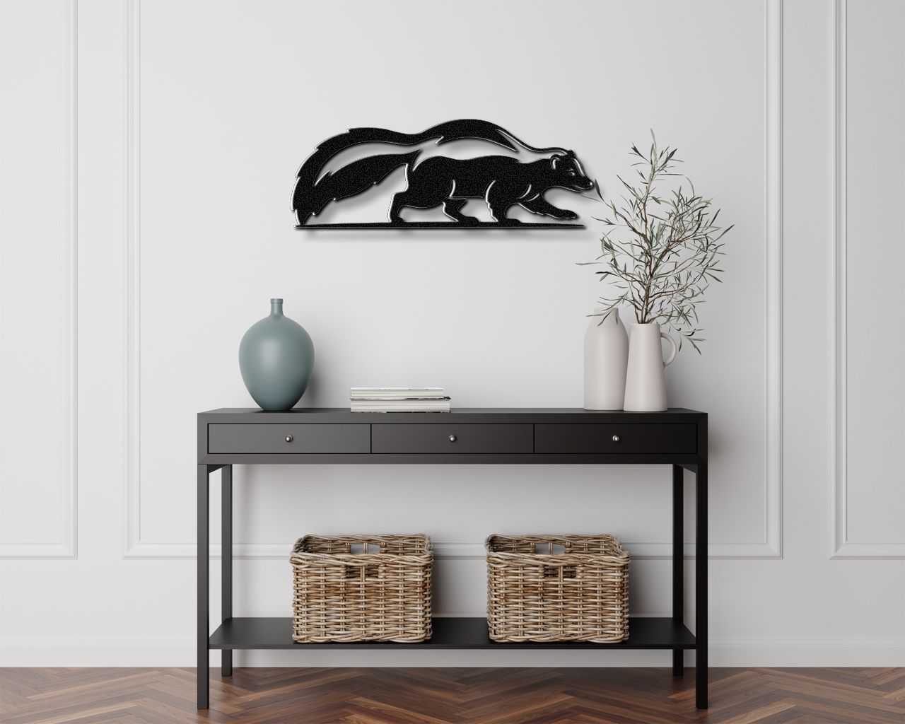 Sneaky Skunk Metal Wall Art
