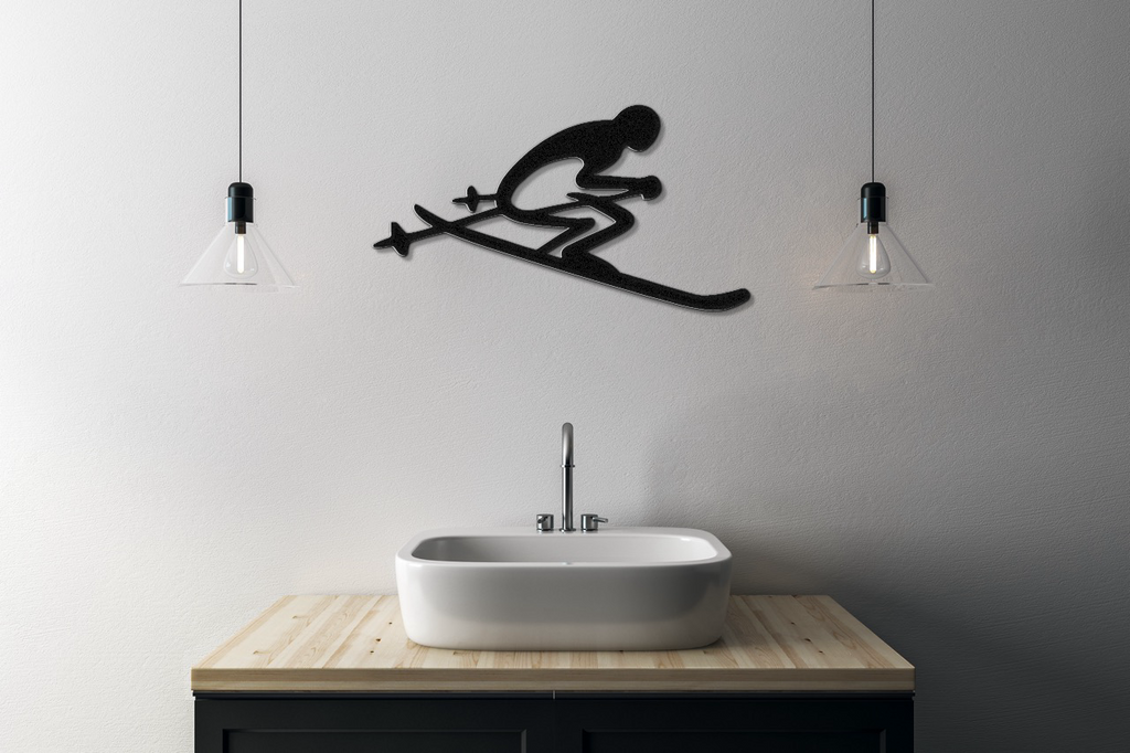 Skiing Metal Wall Art