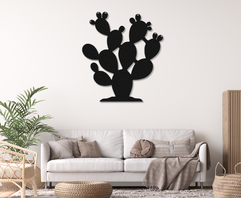 Prickly Pear Cactus Metal Wall Art