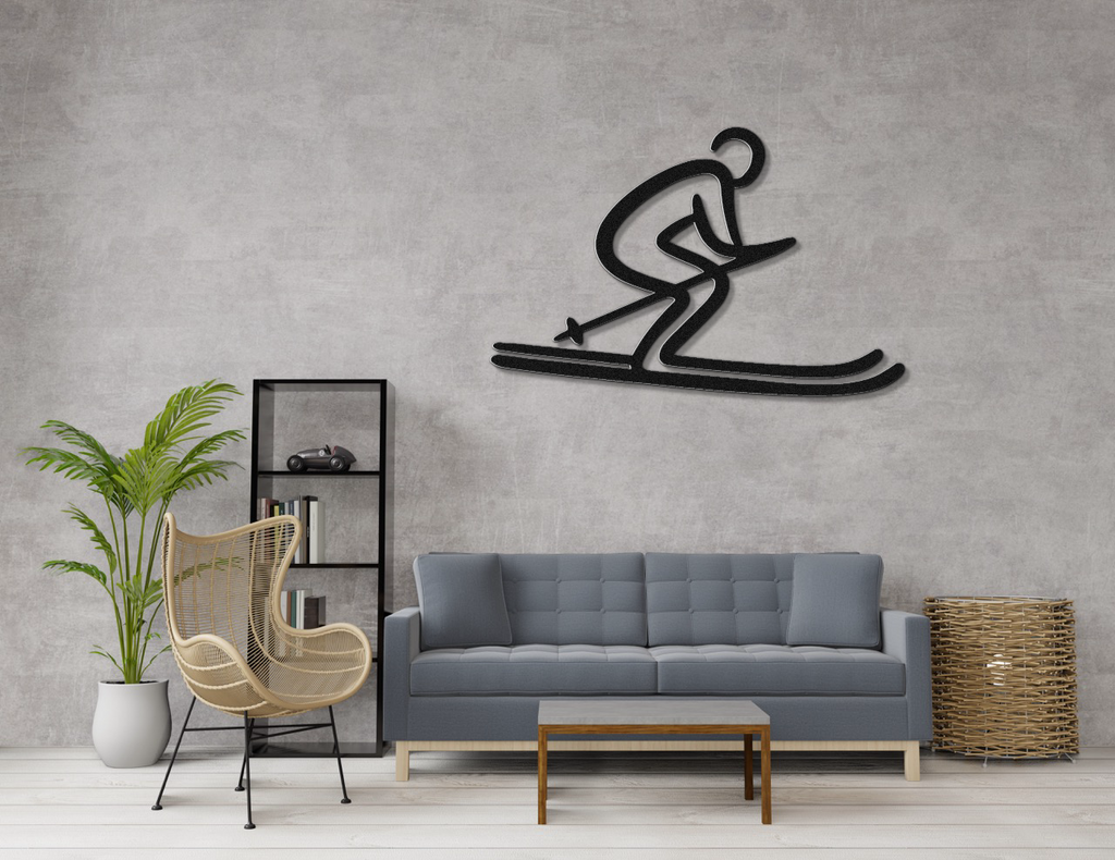 Skiing Metal Wall Art