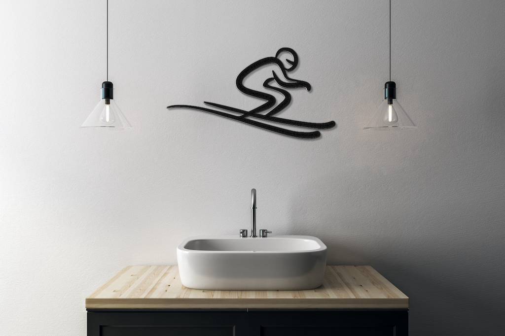 Skiing Metal Wall Art