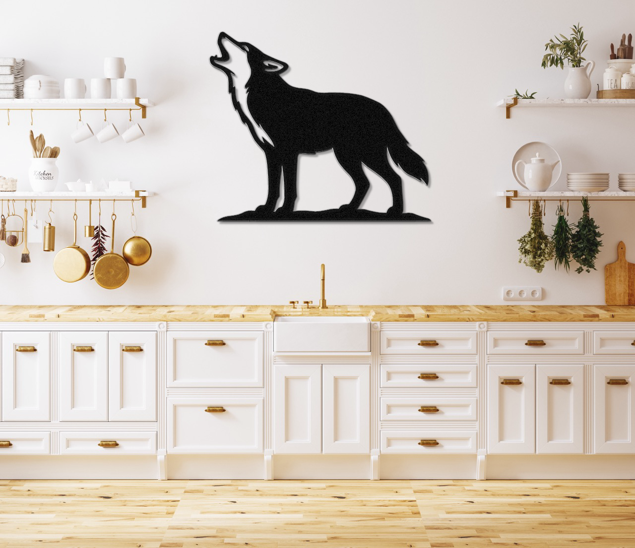 Howling Coyote Metal Wall Art