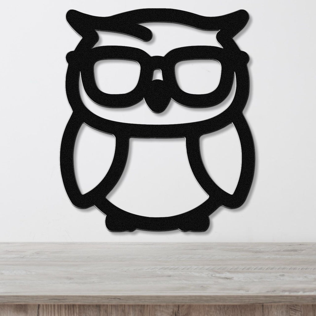 Nerdy Owl Metal Wall Art