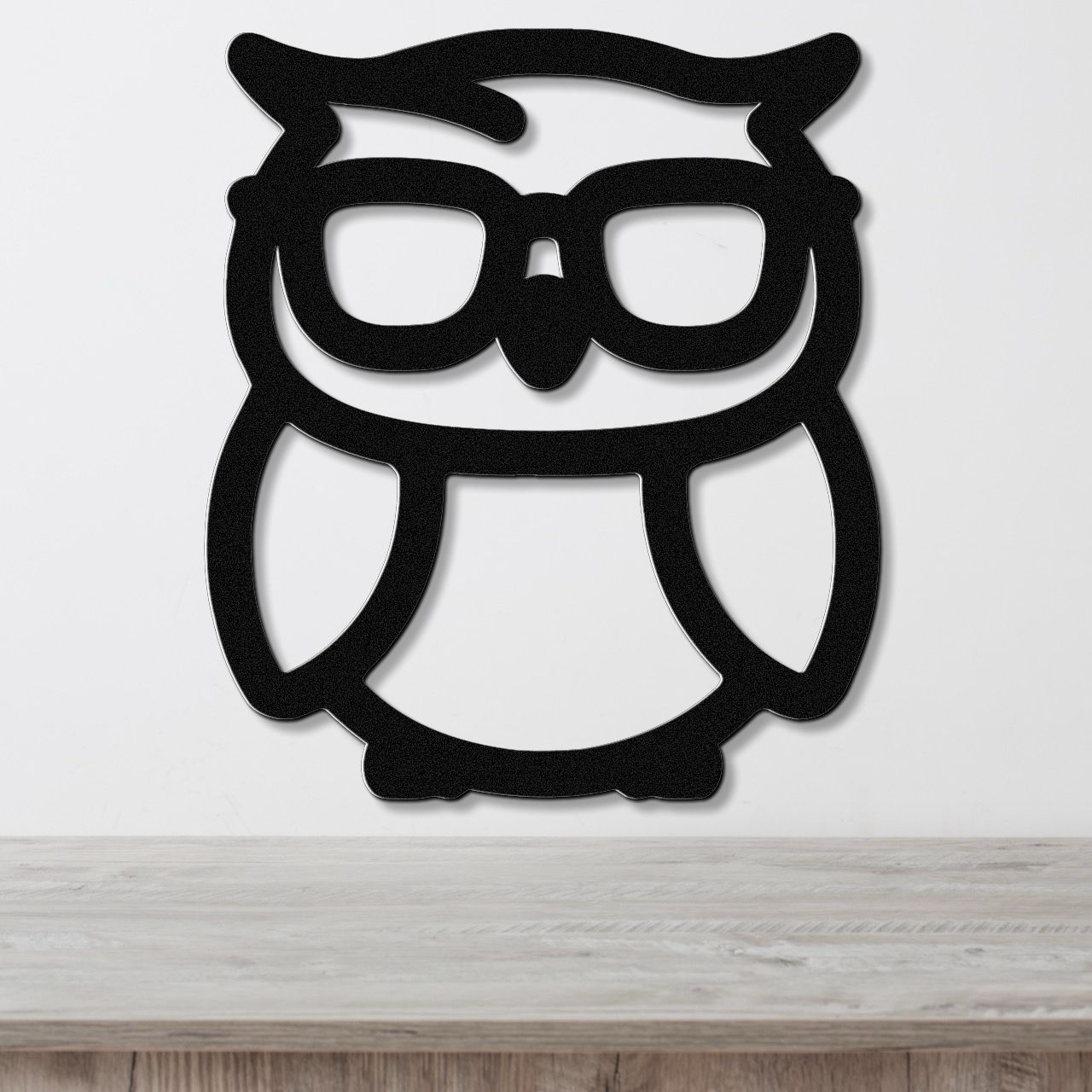 Nerdy Owl Metal Wall Art
