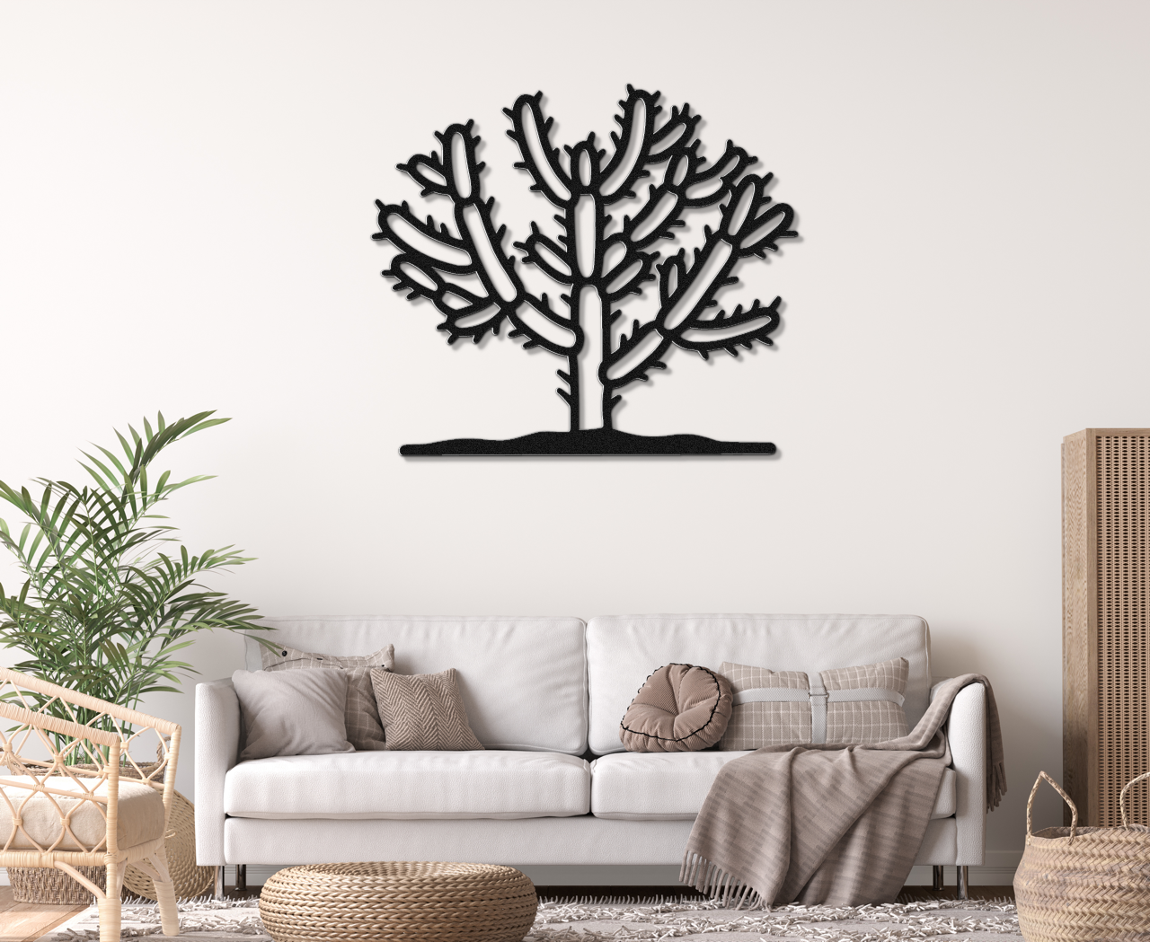 Cholla Cactus Metal Wall Art