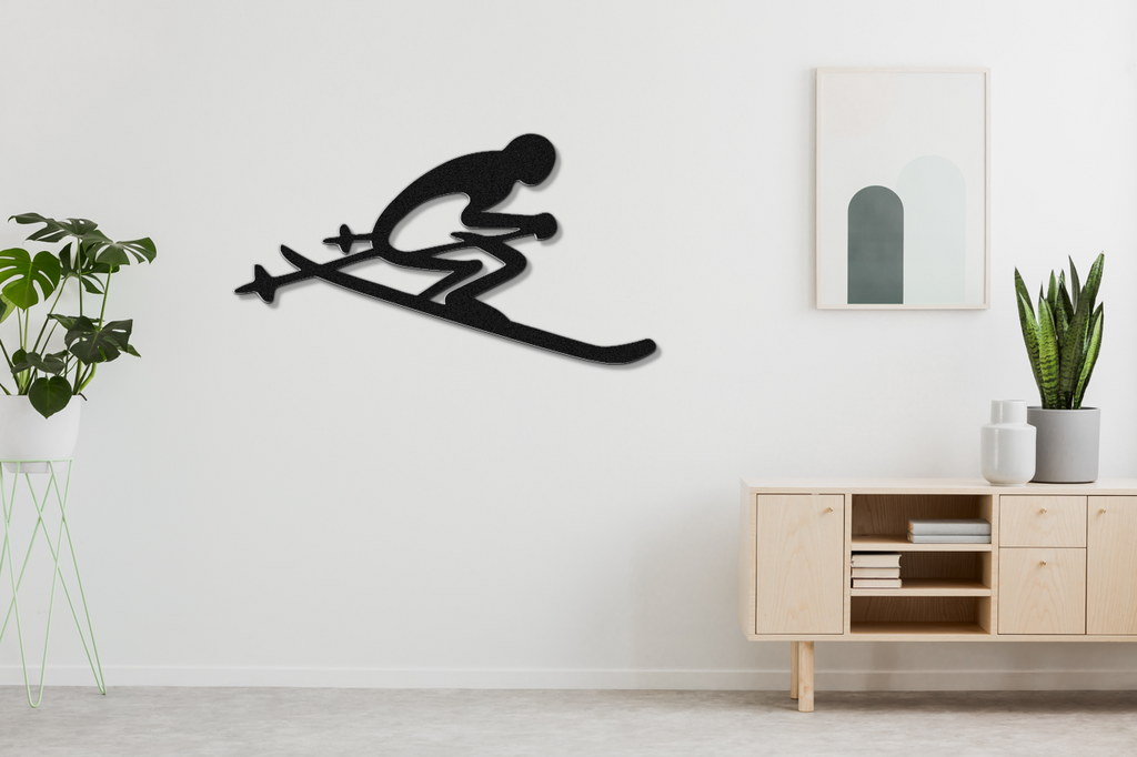 Skiing Metal Wall Art