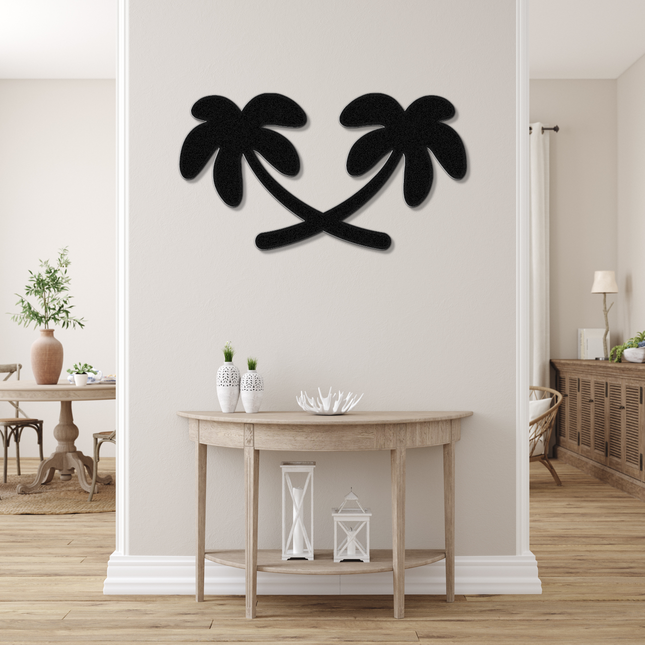 Twin Palm Tree Metal Wall Art