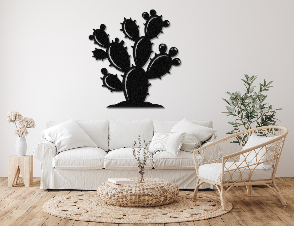 Prickly Pear Cactus Metal Wall Art