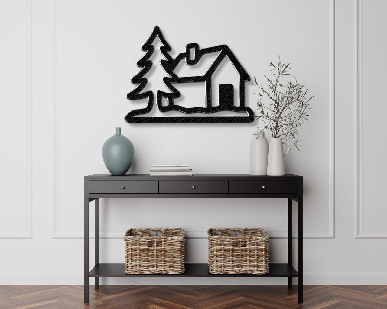 Mountain Cabin Metal Wall Art