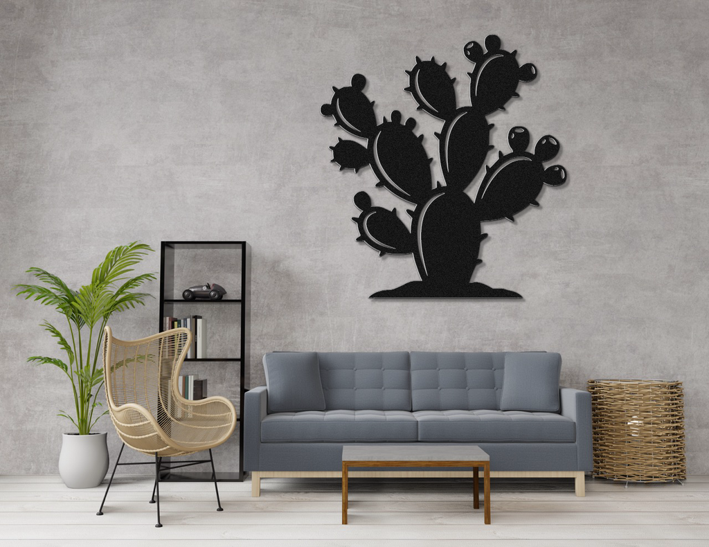 Prickly Pear Cactus Metal Wall Art
